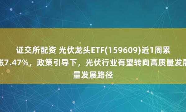 证交所配资 光伏龙头ETF(159609)近1周累计上涨7.47%，政策引导下，光伏行业有望转向高质量发展路径